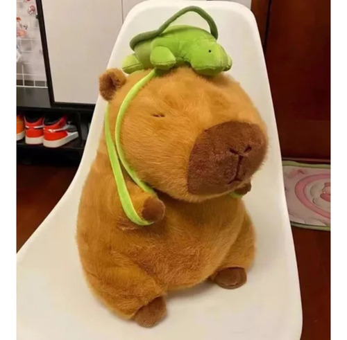 Zzc Peluche Capibara Con Mochila Grande 25cm Suave Tierno
