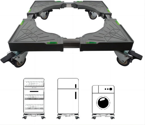 Mega Base Para Refrigerador Adaptable Doble Gris Ajustable