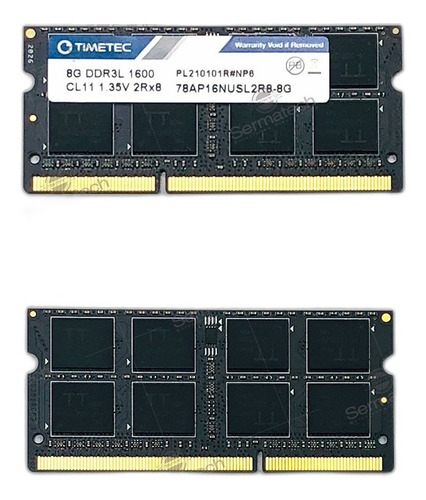 Memoria RAM SODIMM 8GB 1 Timetec 76TT16NUSL2R8-8G