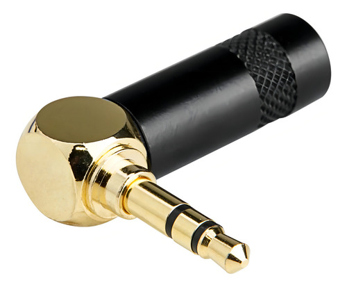 Kit 10 Conectores Plug P2 Stereo 90° Angulado Linha Pro Mxt Cor Dourado Com Preto
