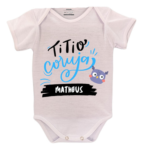 Body De Bebê Infantil Personalizado Titio Coruja