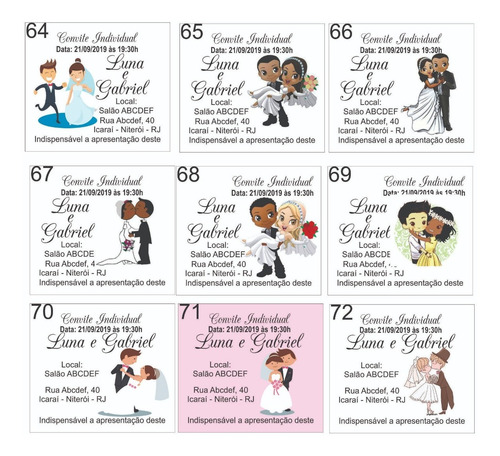 Imagem 9 de 9 de 300 Mini Convite Casamento Individual Frete Grátis Consulte