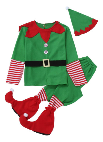 Conjunto De Disfraz De Elfo De Navidad Para Niños, Disfraz