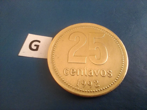 25 Centavos Monedas Argentina Año 1992