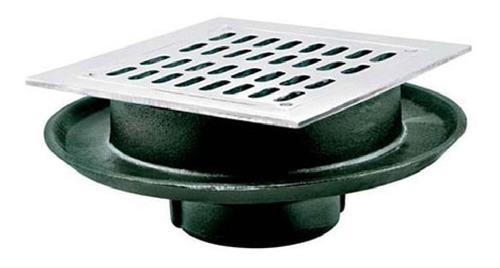 Coladera Cuadrada De Acero Inoxidable Helvex Modelo 2584