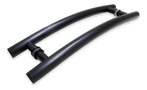 Puxador Tubular Curvo Meia Lua 40cm Preto Fosco Alumínio