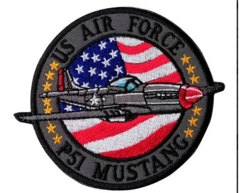 Mustang 51 Avion Us Air Force Aplique Parche Bordado