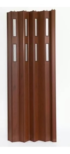 Puerta Plegadiza Pvc Con 2 Vidrios Combinados 0,85 X 2