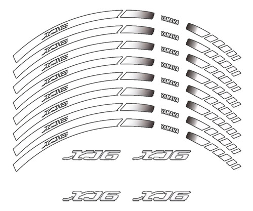 Kit Adesivo Friso Refletivo Roda Moto Yamaha Xj6 Fri60