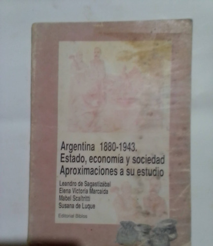 Argentina 1880- 1943. Estado, Economia Y Sociedad.