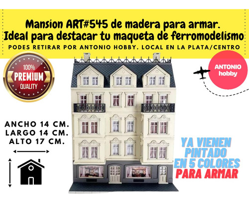 Mansión Para Armar Ho 1/87 Maqueta Miniature World La Plata