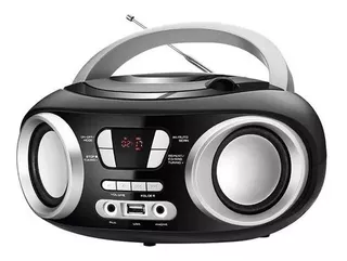 Rádio Bombox Mondial Fm Cd Usb 6w Rms Nbx-13 Preto Biv