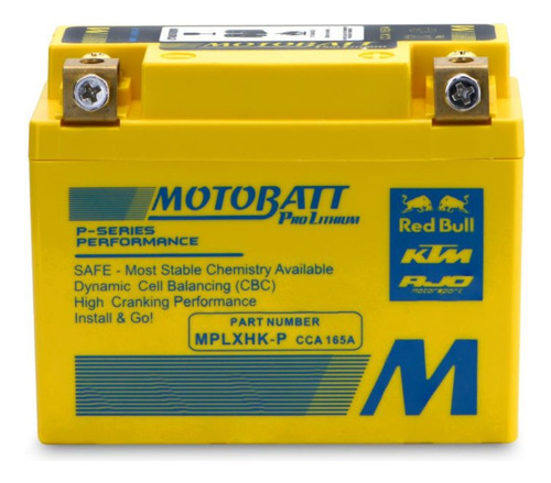 Motobatt  Lifepo4 Lithium  Mplxhk-p  165a Cca