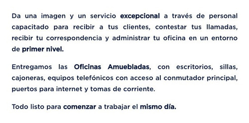Imagen 4 de 9 de Oficina Amueblada En Renta En Centro De Negocios 16.5m2 , $1