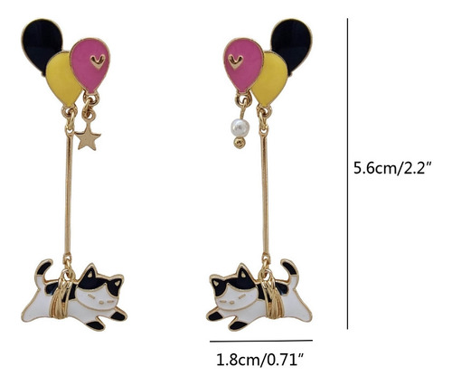 Pendientes De Dibujos Animados Con Forma De Gato Con Forma D