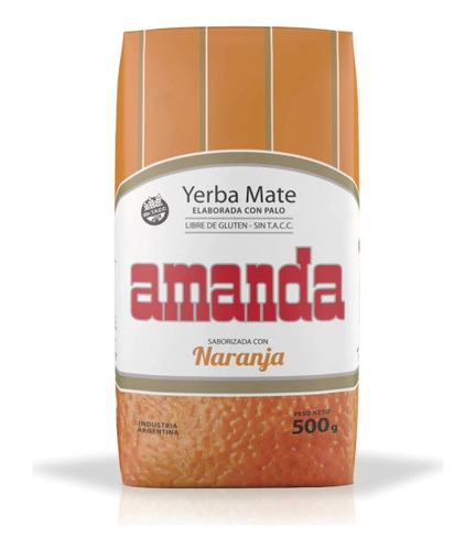 Oferta! Yerba Mate Amanda Sabor Naranja 500g Sin Tacc