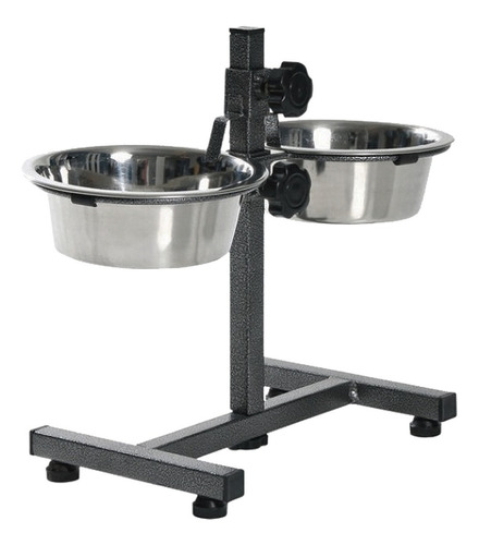 Comedouro Duplo Tigela Elevado Cachorro Aco Inox 1,90l