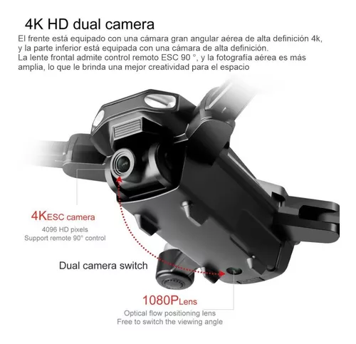 Drones profesionales con cámara dual para adultos 6k para principiantes con  GPS y retorno automático a casa, tiempo de vuelo de 56 minutos, rango de