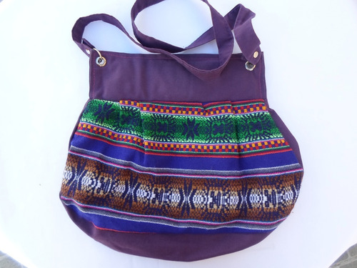 Bolso Bandolera Artesanal En Tela