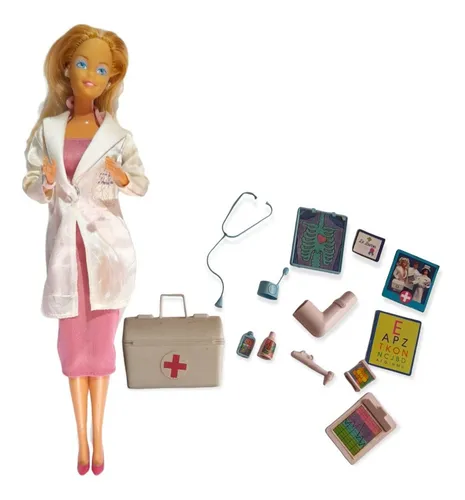 Barbie Doctora Vintage Original De Los 80s Con Accesorios