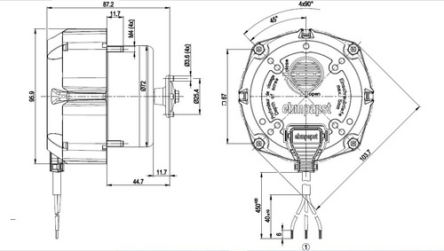 Motor Ec P/ventilador Ebm 120vca 12w 1400rpm M1g055-bd91-41 (Usado)