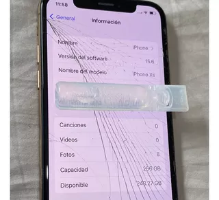 iPhone XS 256 Gb Oro Pantalla Quebrada Liberado Al Cien Funcionando