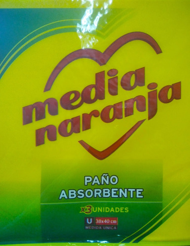 Paño Media Naranja Absorbente 3 Unidades 38x40 Cm