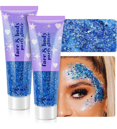 Glitter Gel Holográfico Purpurina Maquillaje Brillante 50 Ml