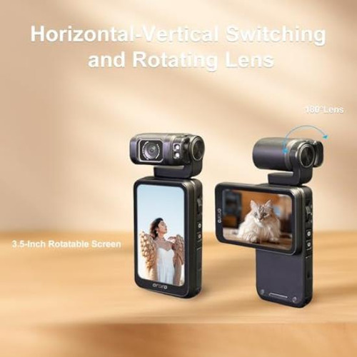 Videocámara 5k, Cámara Digital De Bolsillo Uhd De 36mp, Giro