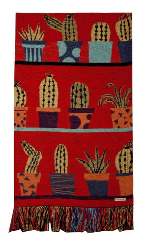 Camino Mesa Rústico Chenille Cactus 200 X 40 Cm Huitrú