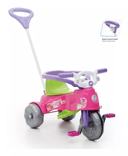 Triciclo Motoca Velotrol Infantil Para Menino e Menina Motoquinha 3 Rodas  com Pedal e com Triciclo com Empurrador Tico-Tico