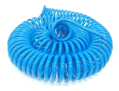 Mangueira Espiral 8mm X 15 Metros Tubo Pu Azul Ar Comprimido