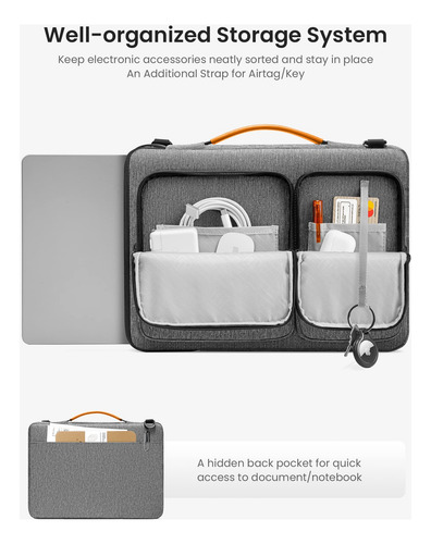 Bandolera Tomtoc Para Portátil, Protección 360°, 15,6 Pulgad