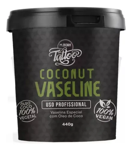 comprar Vaselina Coconut 440g Tattoo Vegana Tatuagem Óleo De Coco