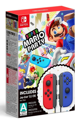 Super Mario Party ::.. Bundle Joy Con Rojo Azul