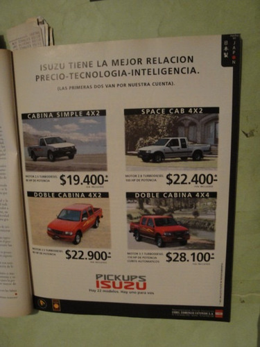 Publicidad Isuzu Pickups Año 1999