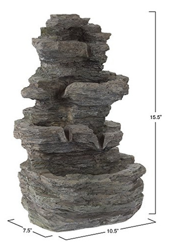 Fuente De Cascada De Mesa Con Rocas En Cascada Y Luces Led -