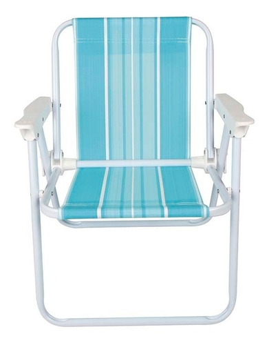 Kit 2 Cadeira Infantil Aço Camping Praia Rosa E Azul - Mor
