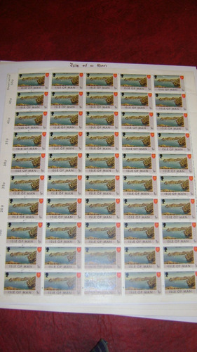 Plancha Estampillas Isle Of A Man Inglaterra 50 Stamp 100.13