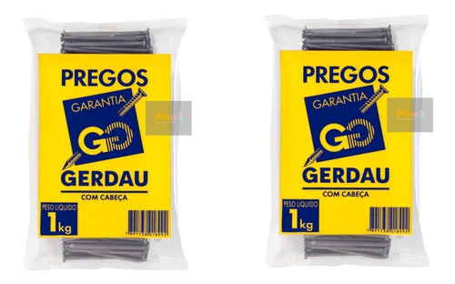 Kit 10 Pct Prego 19x39 1kg Gerdau +/- 116 Unidades Cada 1kg