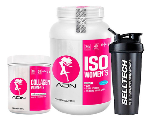 Pack Adn Iso Women 1.2kg Chocolate Collagen Women 500gr Mora