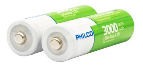 Pila Recargable Philco 18650 Pack 2 Unid. 3000mha.