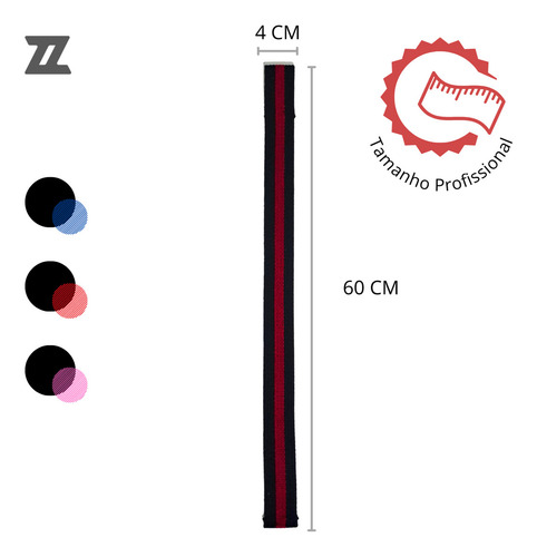 2 Straps Academia Profissional 100% Algodão Mais Resultado Cor Tala Strap Preto/vermelho