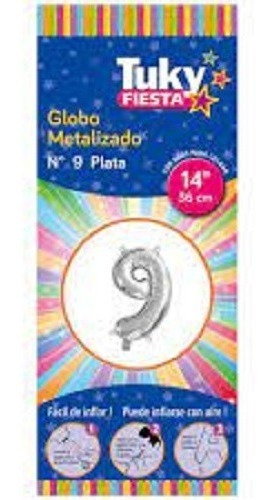 1 Globo Metalizado Numero 14 Pulgadas (36 Cm) Marca Tuky  