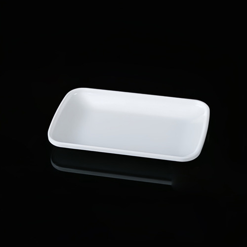 Plato Rectangular Melamina 9.5 Blanco 6 Piezas