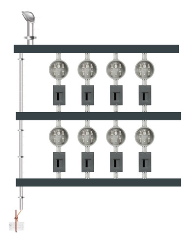 Kit Concentrador Cfe 8 Medidor Acometida Mufa Bifasico 220v