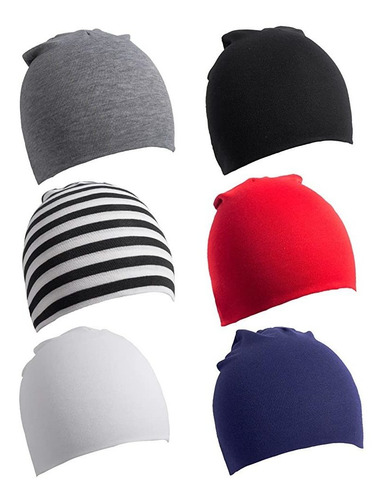 Imagen 1 de 8 de Paquete De 6 Gorros De Gorritas Tejidas Para Niños Pequeños