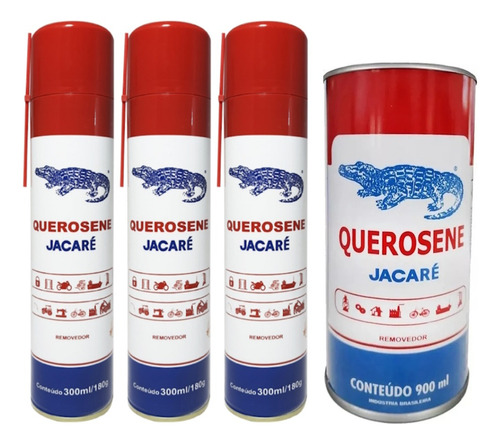 Jacaré Querosene Aerossol 3und + Querosene 900ml 100% Puro