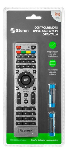 Control Remoto Universal Metálico Para Tv Rm-1002pl