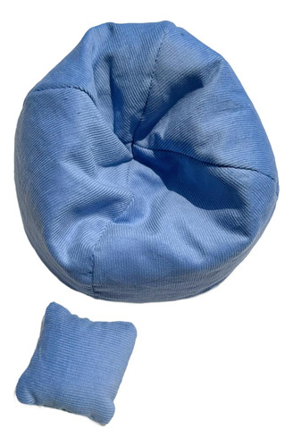 Sofá En Miniatura Con Almohada, Decoración Para Sala Azul